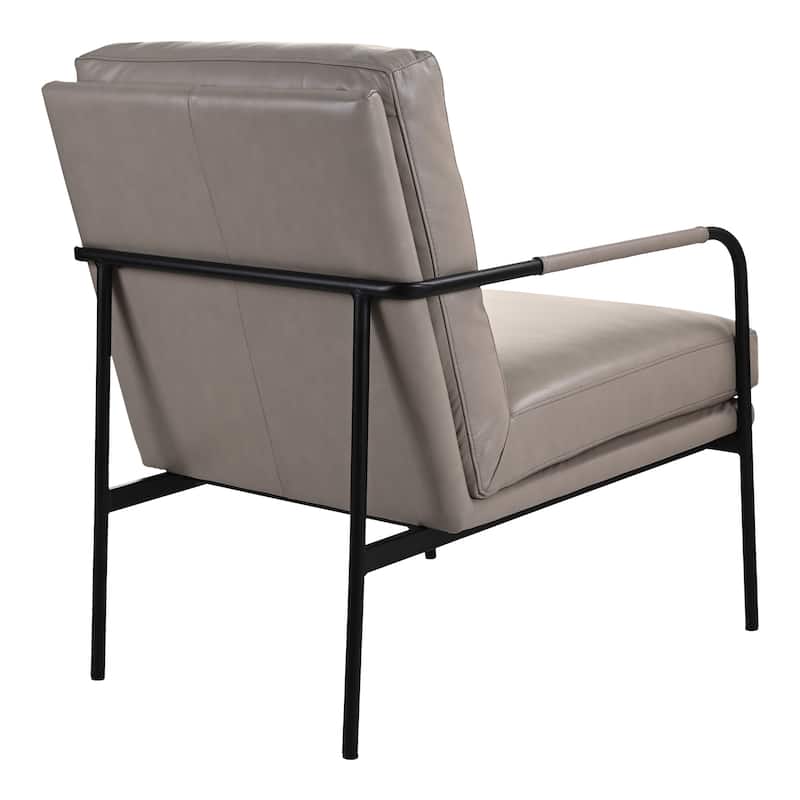 Aurelle Home Rustic Leather and Iron Accent Chair