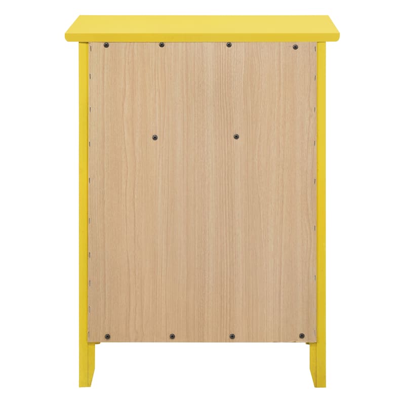 Modern 19-in Metal Hand Holder Single-Drawer Wood Nightstand with Cabinet