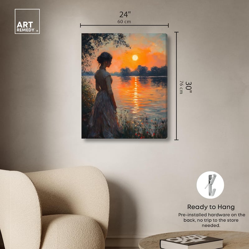Sunset Pond Canvas by Art Remedy, Gallery Wrapped