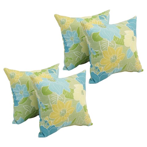 Blazing Needles 17-inch Square Polyester Outdoor Throw Pillows (Set of 4)