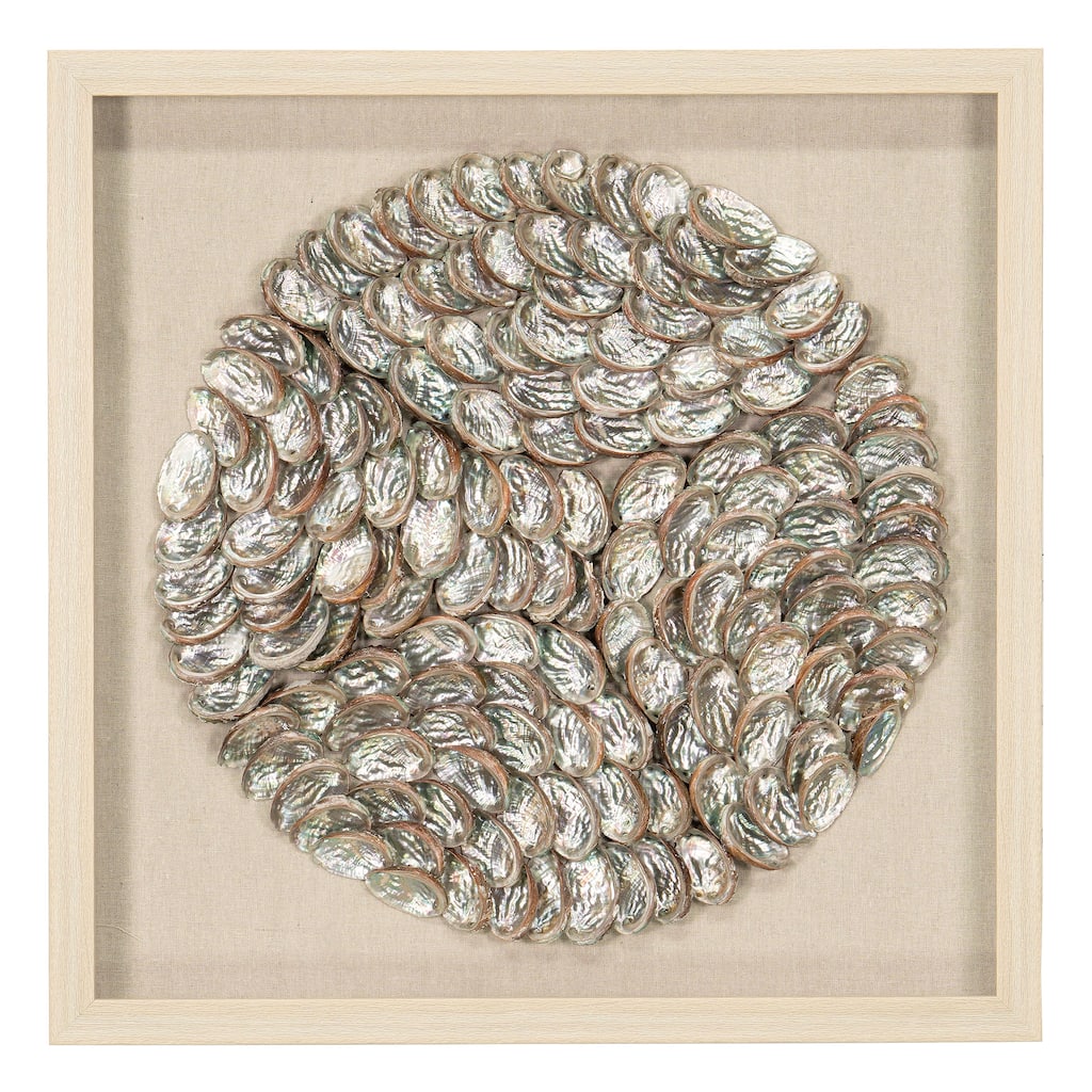 HUJI Abalone Shell Shadow Box Wall Decor for Bathroom Bedroom Office