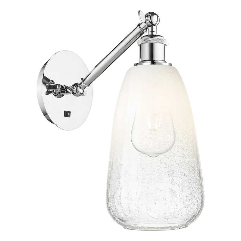 Innovations Lighting 317-1W-13-6 Brookhaven Almond Sconce Brookhaven - Polished Chrome / Opal