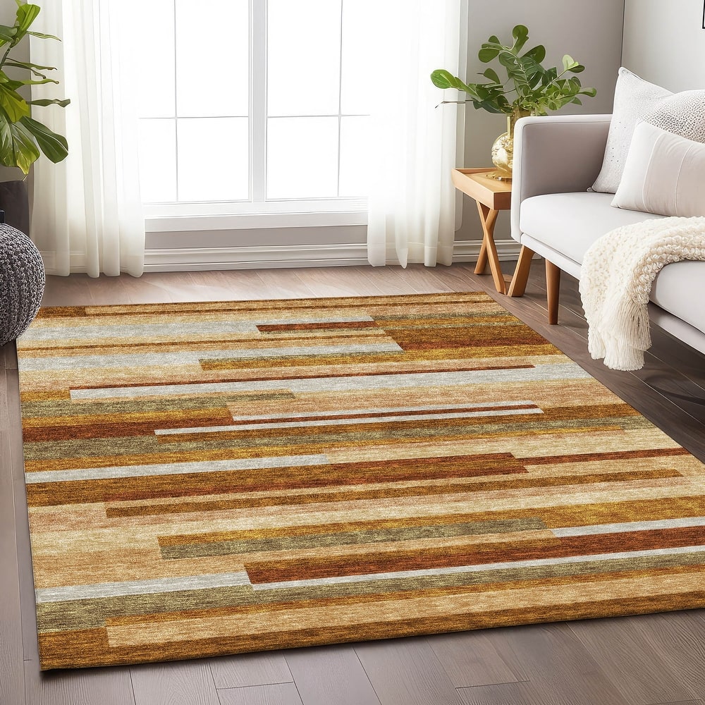 Premium Washable Super Soft Stripes Stacked Mayfield Rug