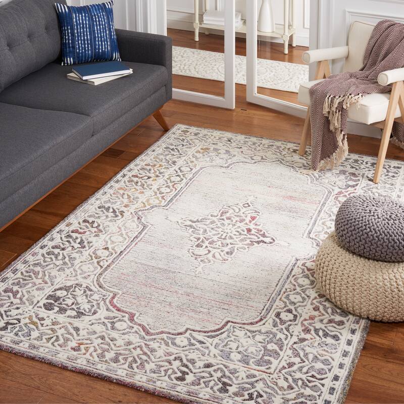 SAFAVIEH Handmade Metro Tallina French Country Wool Rug - 3' x 5' - Red/Ivory