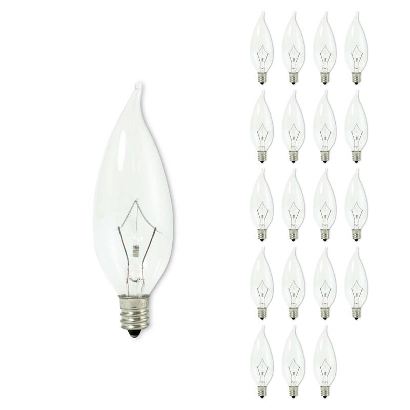 Bulbrite Pack of (20) Dimmable Clear Candelabra (E12) Krypton Bulb - 25 Watt - CA10