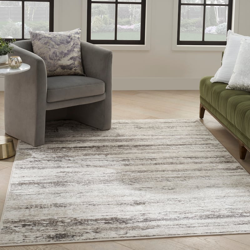 Nourison Glam Abstract Area Rug - 7' 10" x 9' 10" - Grey - Rectangle