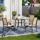 preview thumbnail 10 of 174, Patio Dining Set, Outdoor Dining Table and Chairs Set with Textilene Chairs, Adjustable Umbrella Hole for Garden, Backyard 5 Piece-Round - Brown