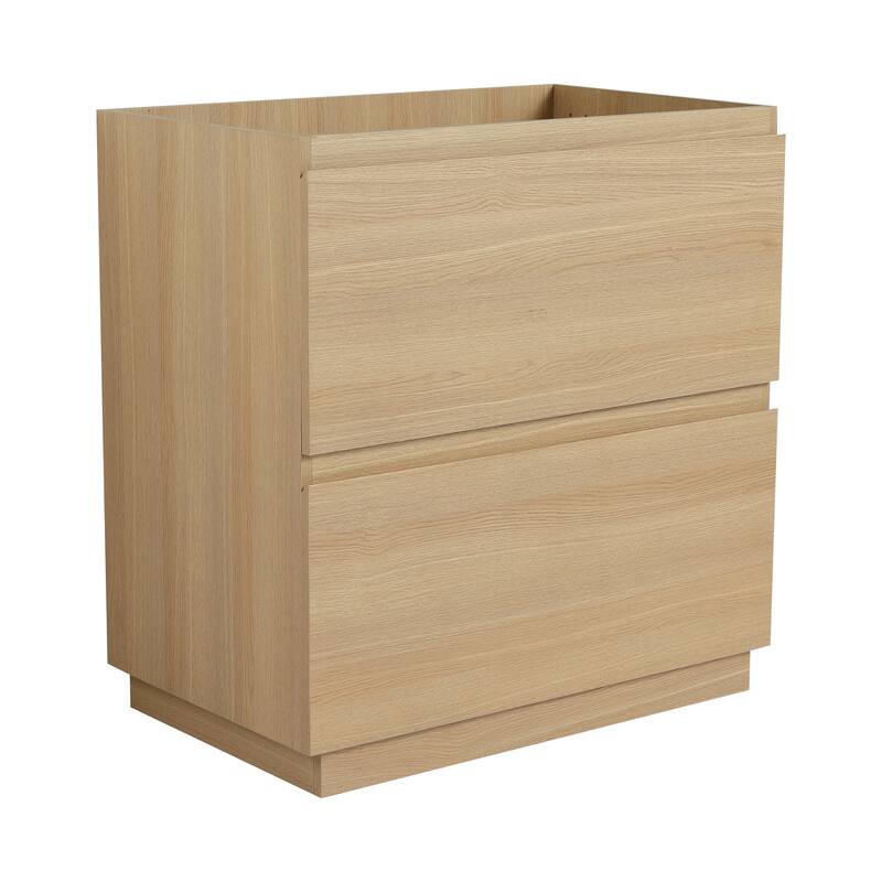 Traditional Style Bathroom Vanity with Pre-Drilled Resin Sink, Multi-Purpose Storage Cabinet, and Easy Assembly
