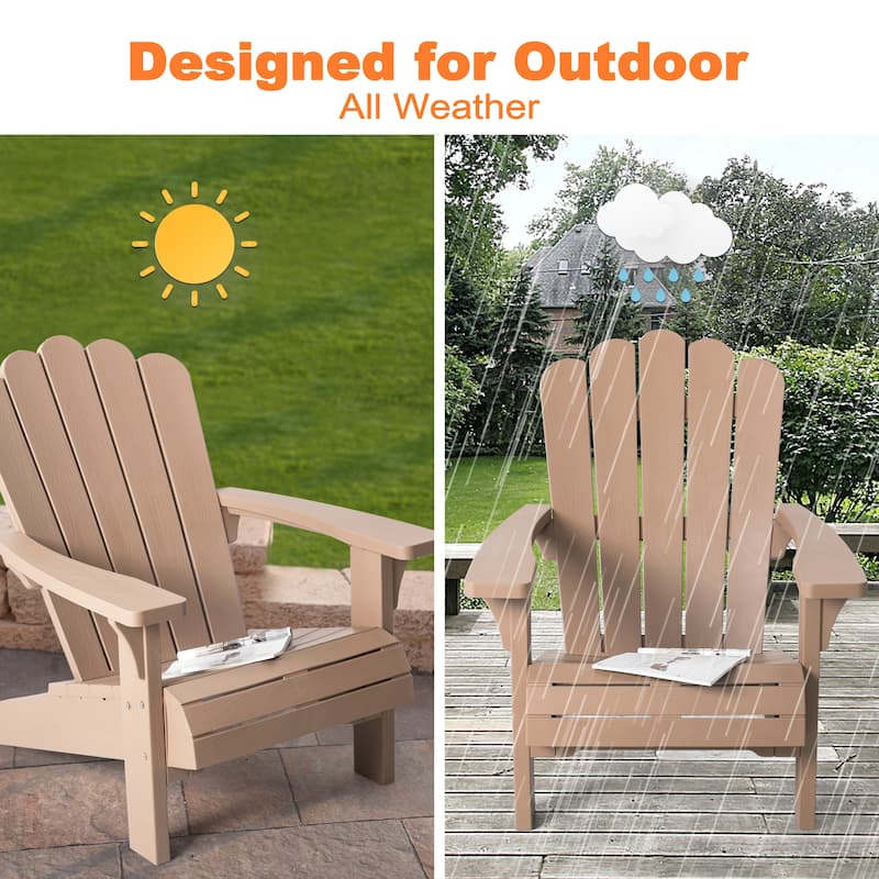Adirondack Chair Weather-Resistant Patio Chairs with Widened Armrests