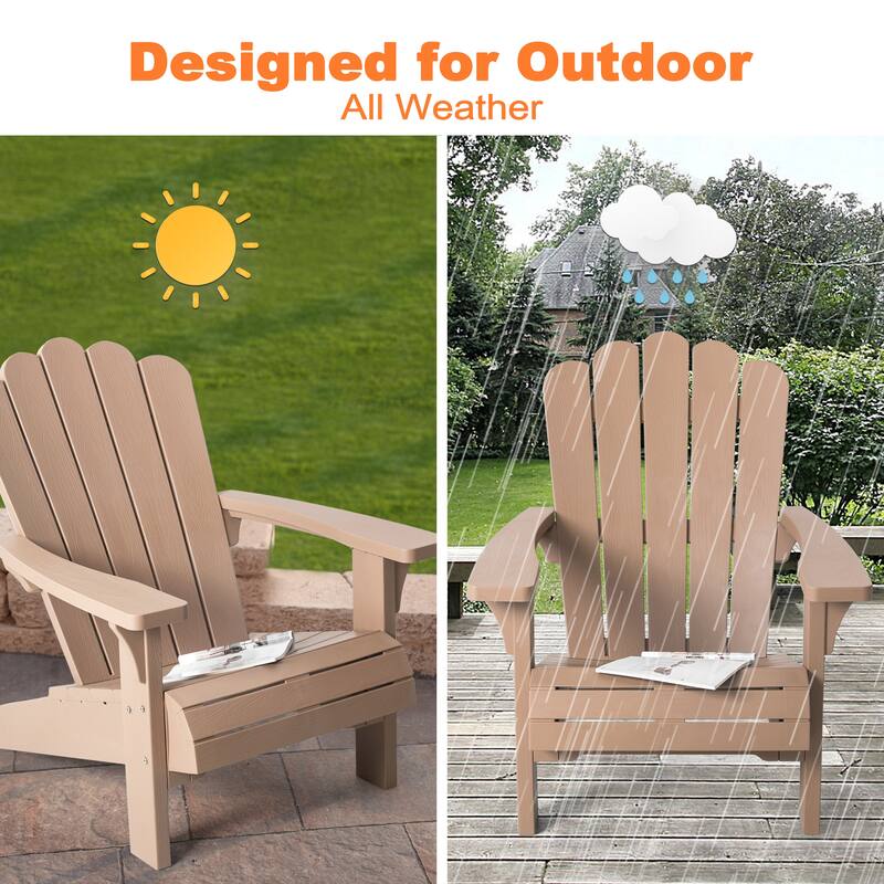 Nuu Garden Weather-Resistant Adirondack Chair with Widened Armrests