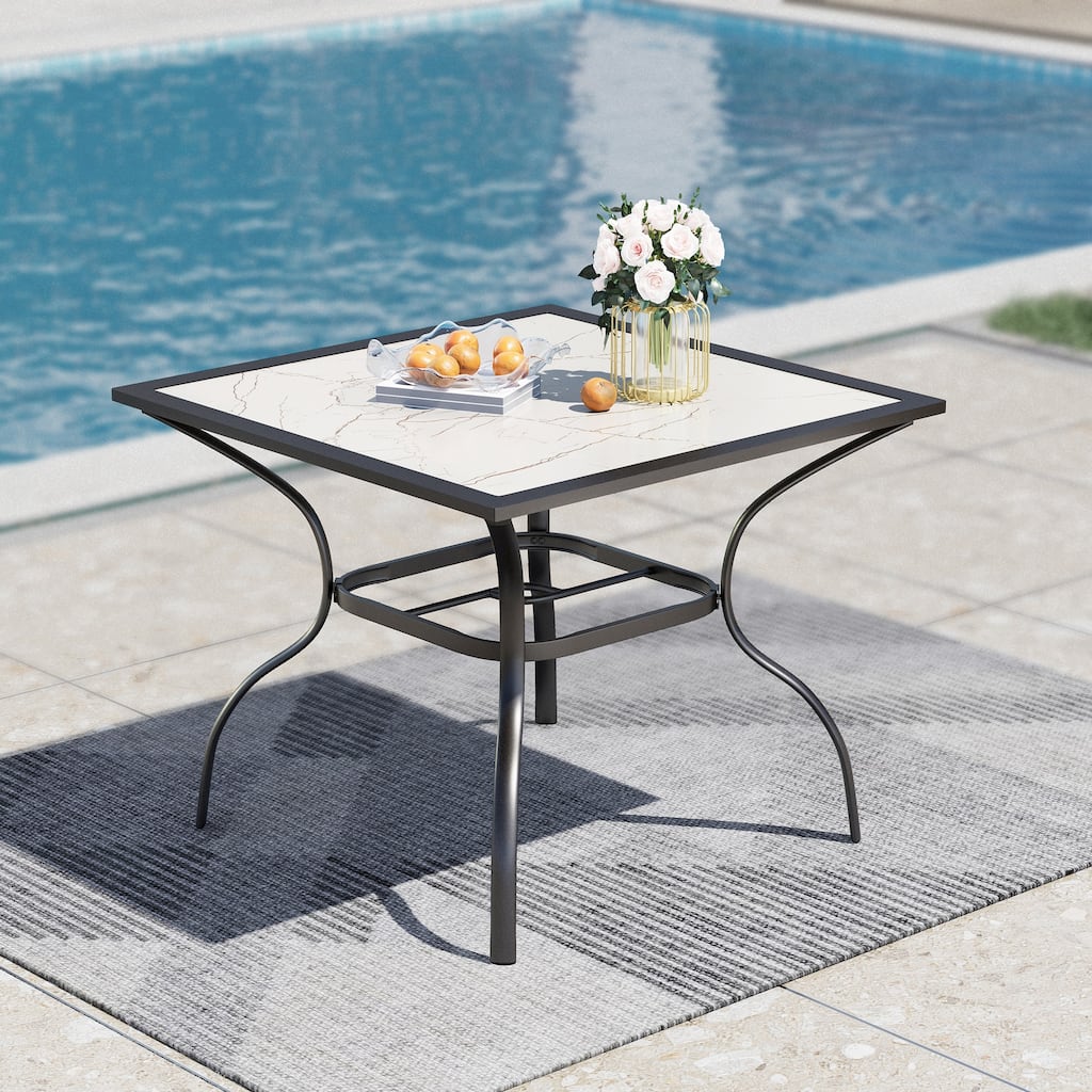 MAISON ARTS 37" Square Patio Dining Table Outdoor Furniture Table