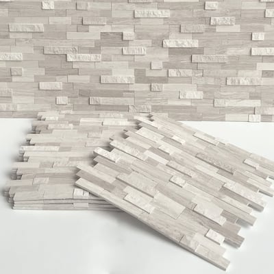 3D 11.5" x 10.7" Natural Stone Peel & Stick Mosaic Tile