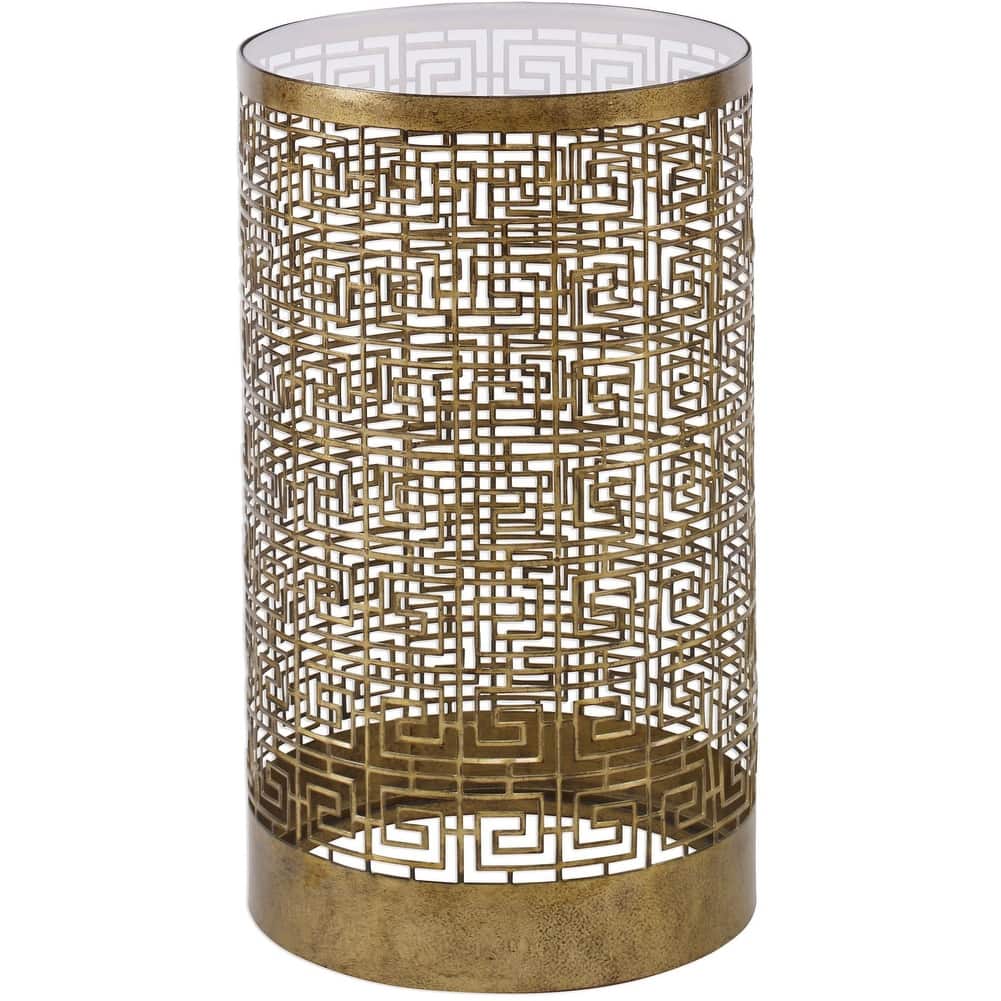 Uttermost Algernon 13-1/2" Long Glass and Iron Accent Table