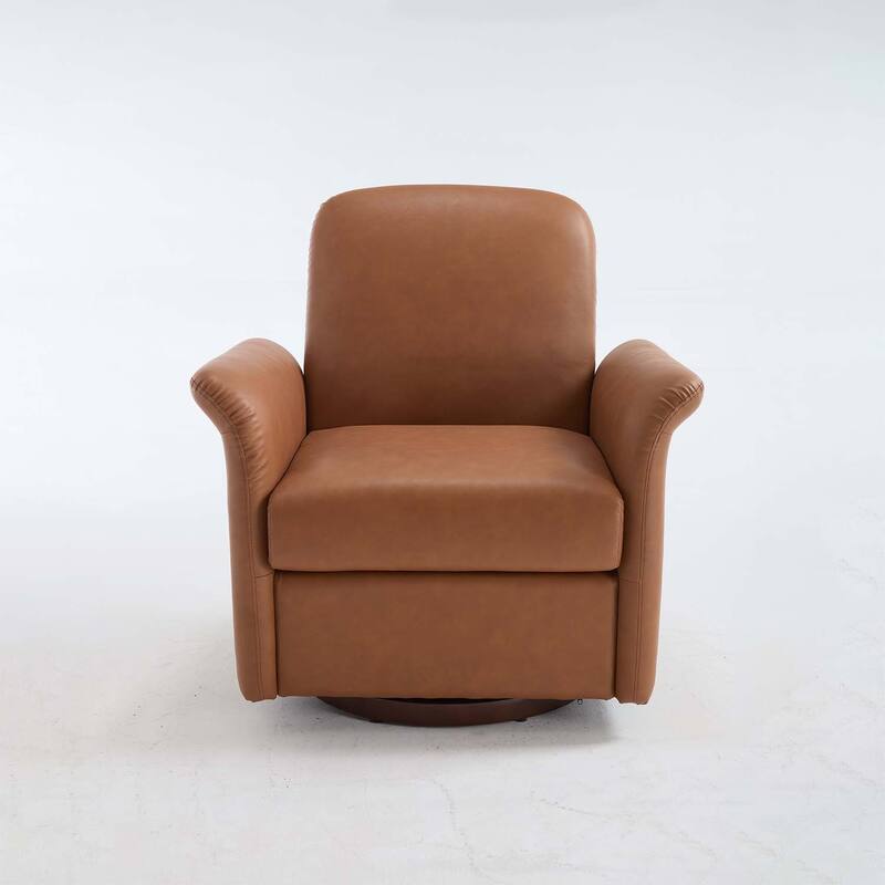 Swivel Accent Chair with Wood Base for Comfortable Reading and Living Room Elegance