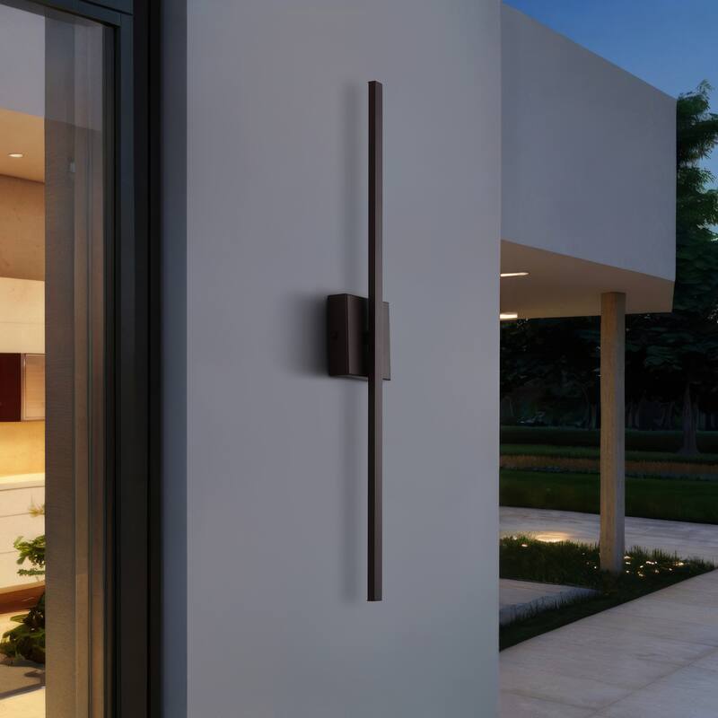 Palco Modern Minimalist Indoor/Outdoor Metal 350-Degree Rotatable Dimmable Integrated LED Wall Sconce, by JONATHAN Y