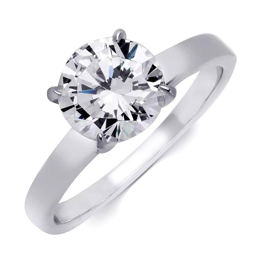 Sterling Silver 2.00 Ct Round Cut Solitaire Wedding Engagement Ring