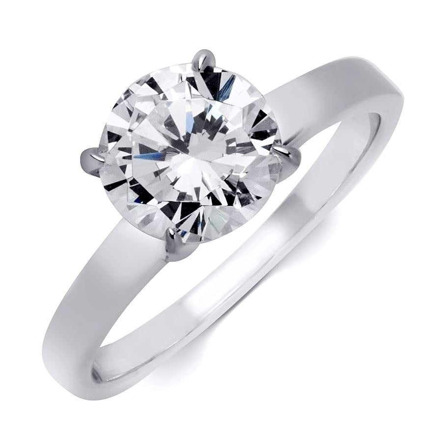 MayaMila Sterling Silver 2.00 Ct Round Cut Solitaire Wedding Engagement Ring
