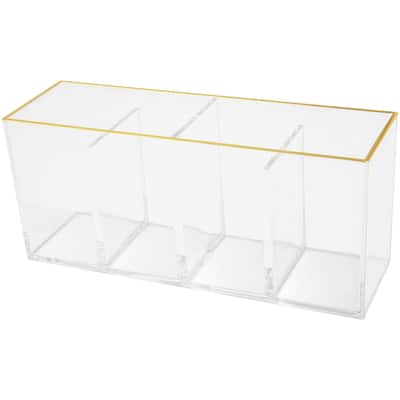 Flash Furniture BE-PB7357-G-MS Kerry 3-3/4" Tall Tool and Pencil - Clear / Gold