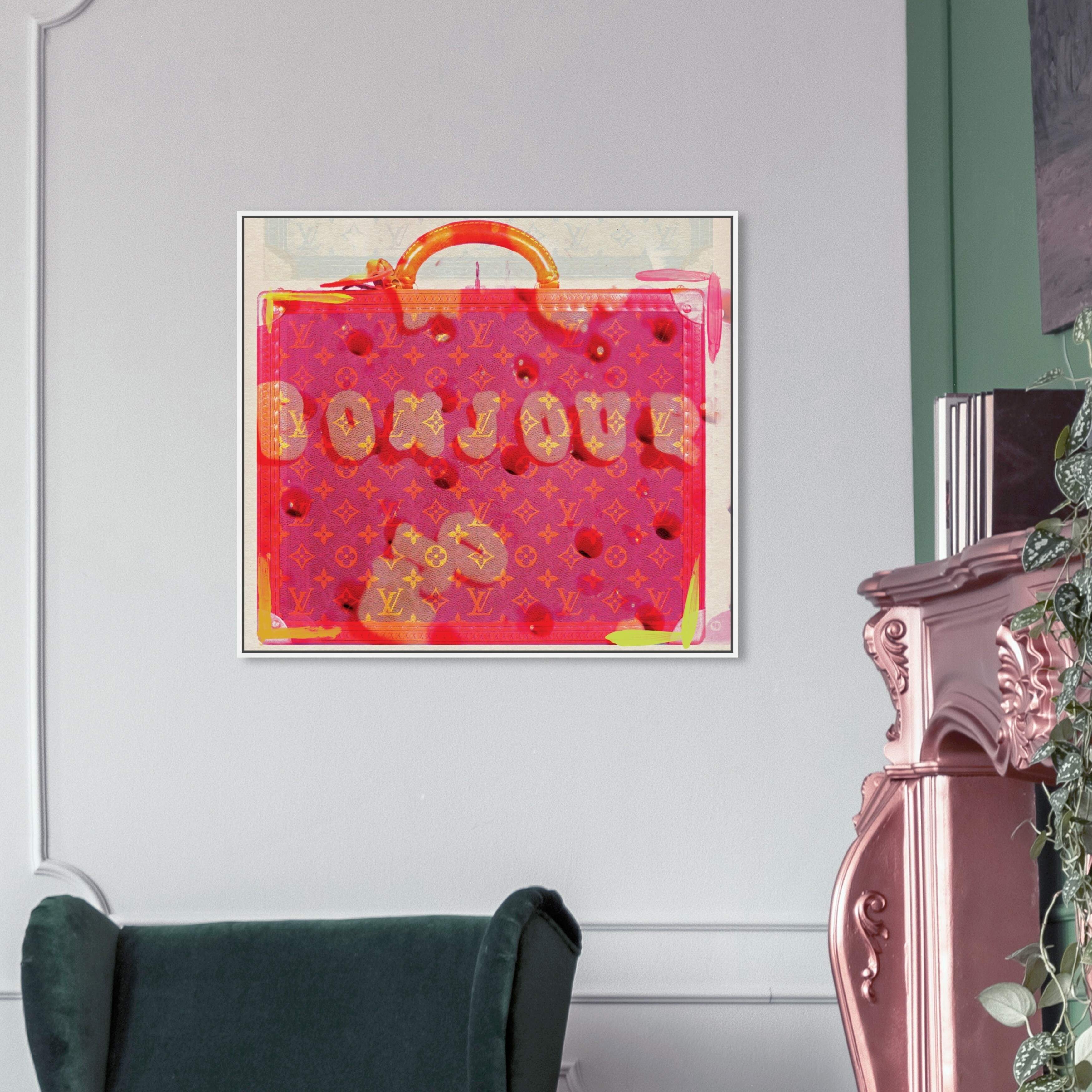 LV Bloom Pink Fashion Wall Art  Fashion wall art canvases, Fashion wall art,  Glitter photography