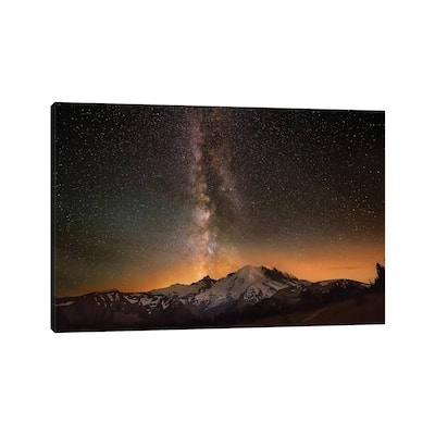 iCanvas "USA, Washington State, Mt. Rainier National Park. Milky Way over Mt. Rainier in summer." by Jaynes Gallery Canvas Print