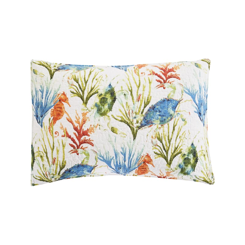 Coastal Haven Coastal Beach Cotton Quilt Set - Reversible and Machine Washable