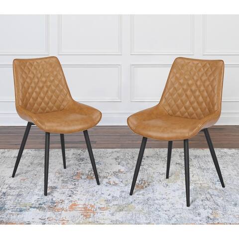 Abbyson Georgina Mid Century Diamond Stitch Dining Chair (Set of 2)
