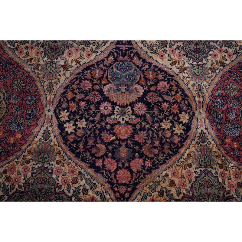 Vegetable Dye Kerman Persian Large Rug Handmade Wool Carpet - 13'3" x 17'3"