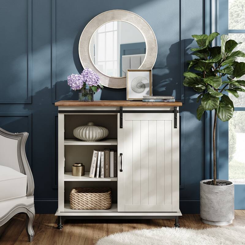 WAMPAT Farmhouse Coffee Bar Cabinet Storage Sideboard