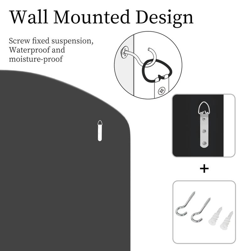 Frameless Beveled Arched Mirror Art Decorative - 40" W x 28" H