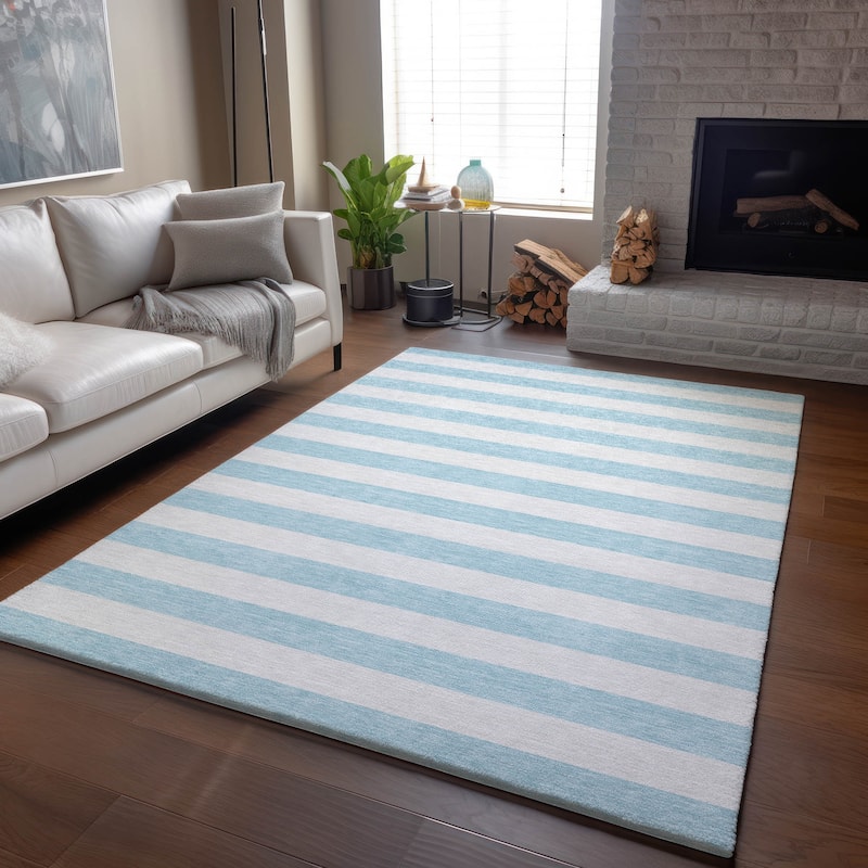 Premium Washable Super Soft Cabana Stripe Mayfield Rug