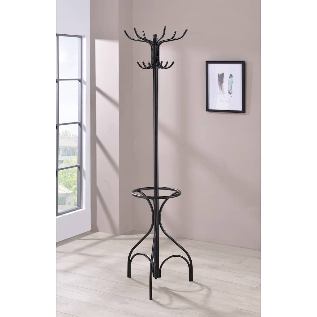 Balti 12-hook Black Steel Coat Rack