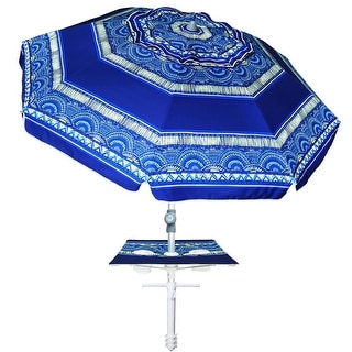7ft Heavy Duty High Wind Beach Umbrella,Built-in Table Tray & Tilt Pole ...