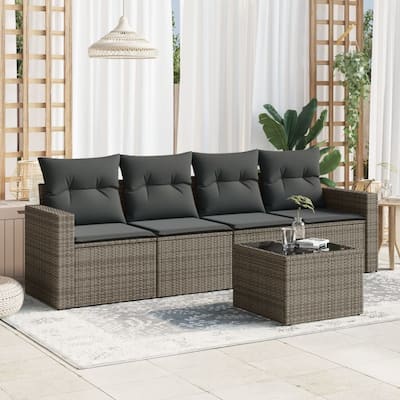 vidaXL Garden Sofa Set Grey - 21.7 x 21.7 x 14.6