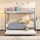 preview thumbnail 29 of 52, Twin over Twin with Trundle Metal Bunk Bed,No Box Spring Needed,Easy Assemble