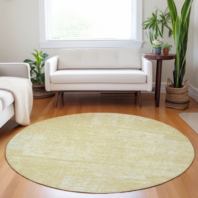 Machine Washable Indoor/ Outdoor Chantille Abstract Solid Rug