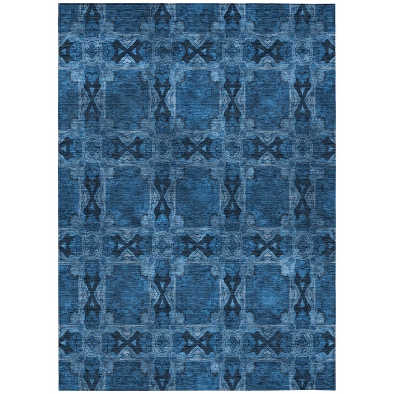Machine Washable Indoor/ Outdoor Boho Medallions Chantille Rug