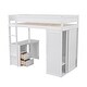 preview thumbnail 10 of 16, Elegant Wood Twin Size Loft Bed with Wardrobes and 2-Drawer Desk with Cabinet, Sturdy Construction & Safety Guaranteed, White