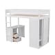preview thumbnail 9 of 15, White Twin Loft Bed with Desk, Wardrobe, and Storage Drawers