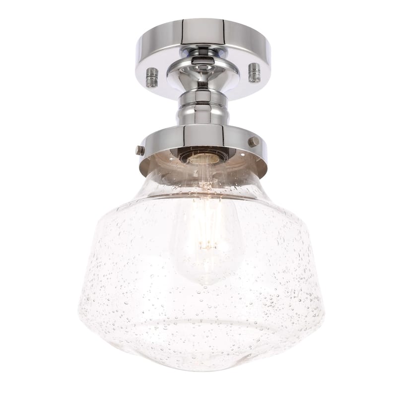 Nyle 1-Light Clear Bubble Glass Flush Mount