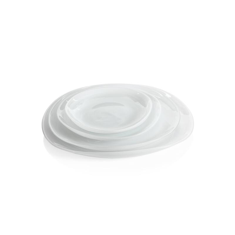 Reneta Alabaster Glass Plates, Set of 6
