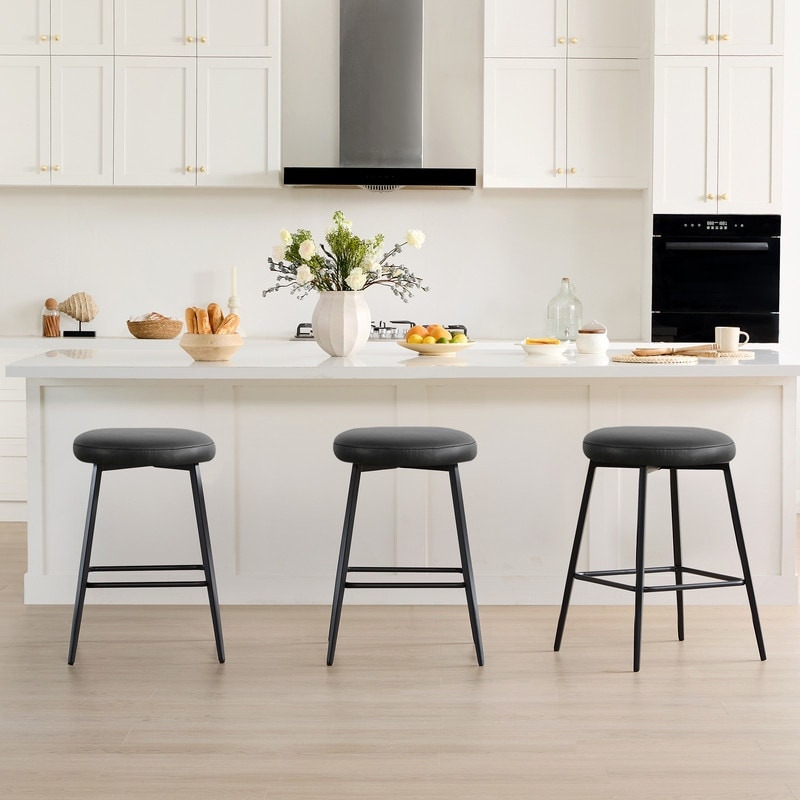 Spruce & Spring Modern 360-degree Swivel Counter Stool with Round Seat