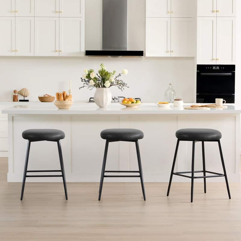 Spruce & Spring Modern 360-degree Swivel Counter Stool with Round Seat