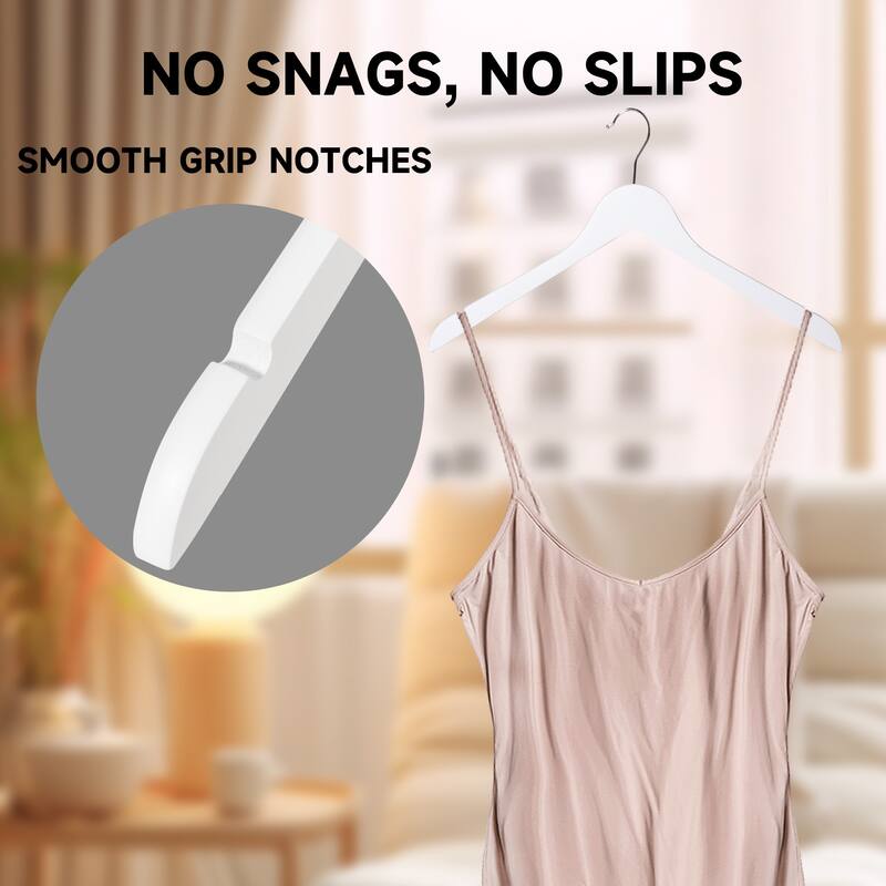 BP4U Premium Wooden Clothes Hangers, Solid Wood Coat Shirt Top Hangers for Jackets, Shirts, Dresses