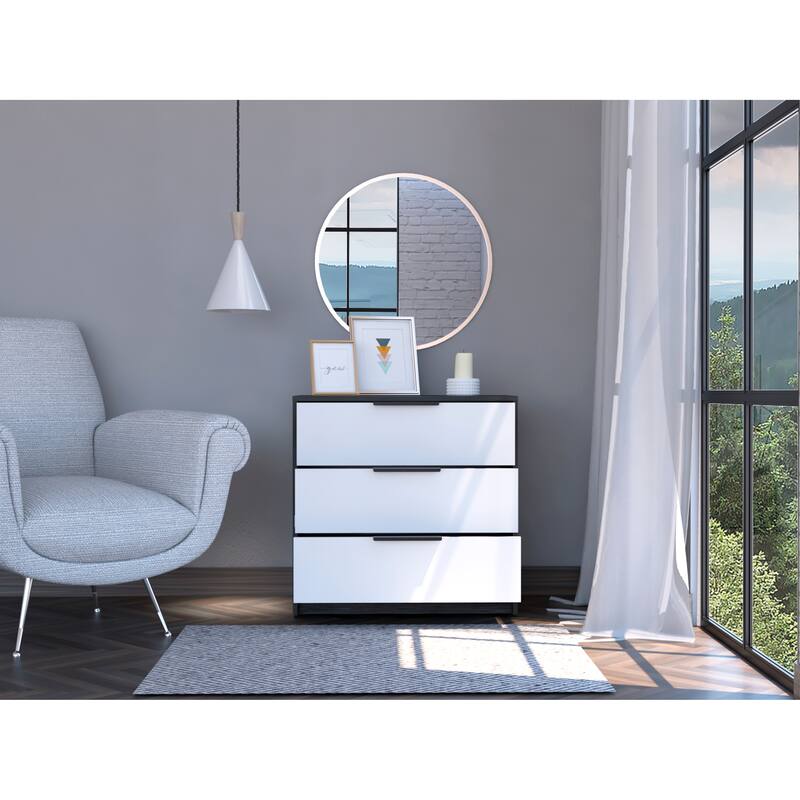 TUHOME Kaia 27-inch Wide Contemporary 3 Drawer Dresser