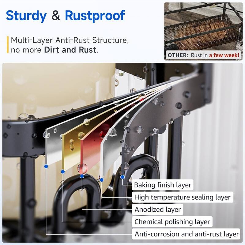 Shower Caddy Hanging Over the Door - 4.7"D x 13"W x 65"H