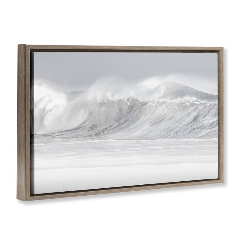 Stupell Cresting Beach Wave Framed Floater Canvas Wall Art Design By Maggie Olsen