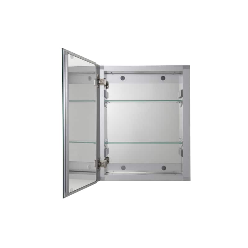 Croydex Hayward Aluminum Medicine Cabinet, Easy Install, Recessed or Surface Mount, 16W X 20H