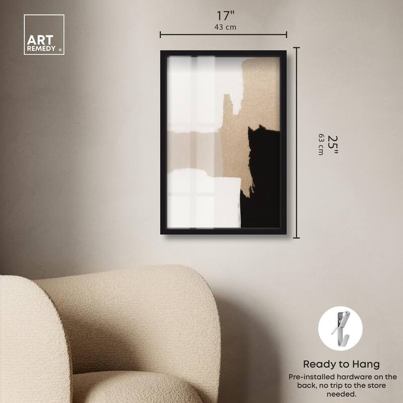 Beige and Black III Shadowbox by Art Remedy
