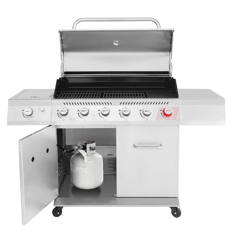 Royal Gourmet Stainless Steel 6-Burner Grill with Sear&Side Burner