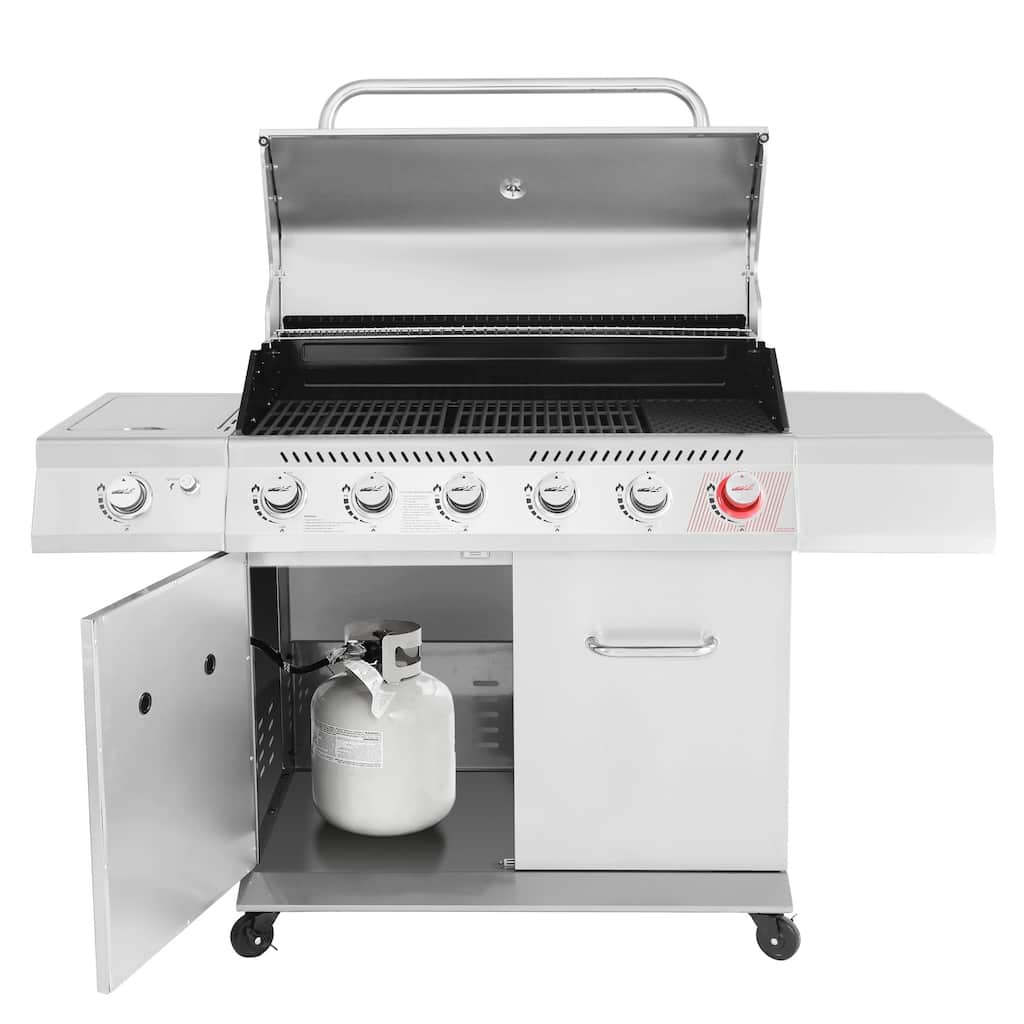 Royal Gourmet Stainless Steel 6-Burner Grill with Sear&Side Burner
